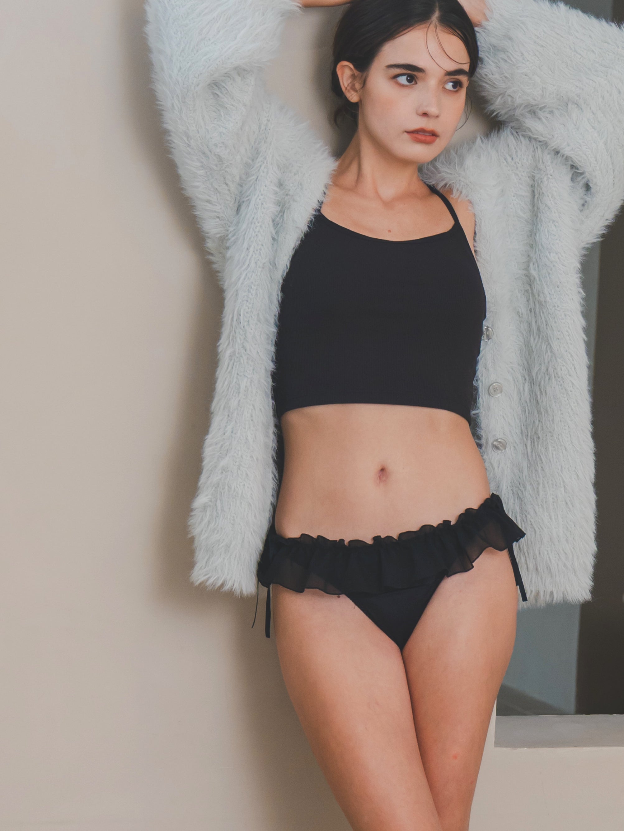 FRILLED SHEER PERIOD SHORTS