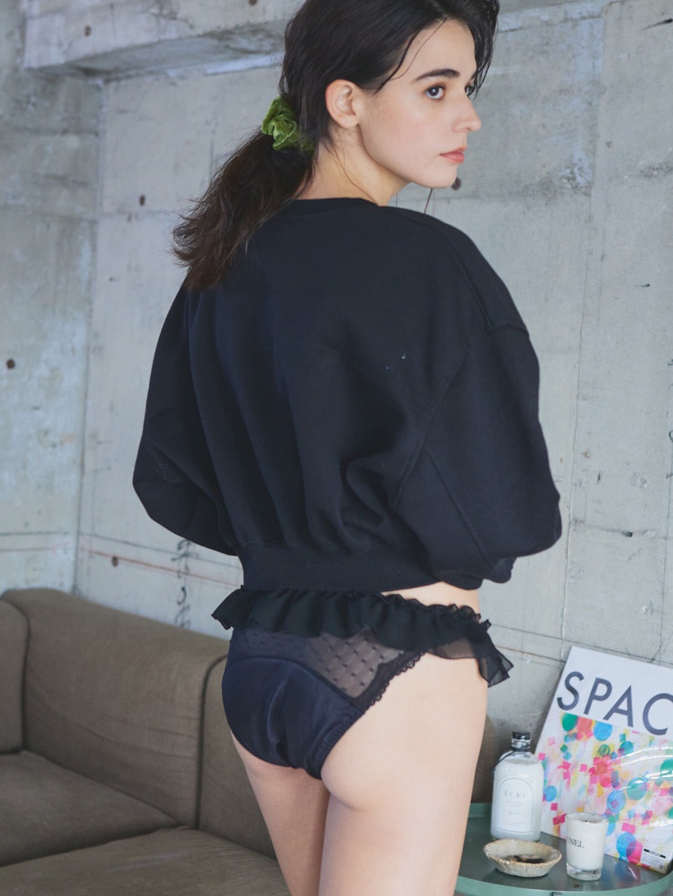 FRILLED SHEER PERIOD SHORTS