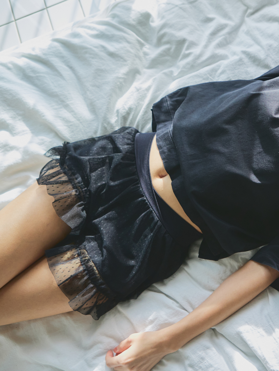DOT TULLE LOUNGE PERIOD SHORTS