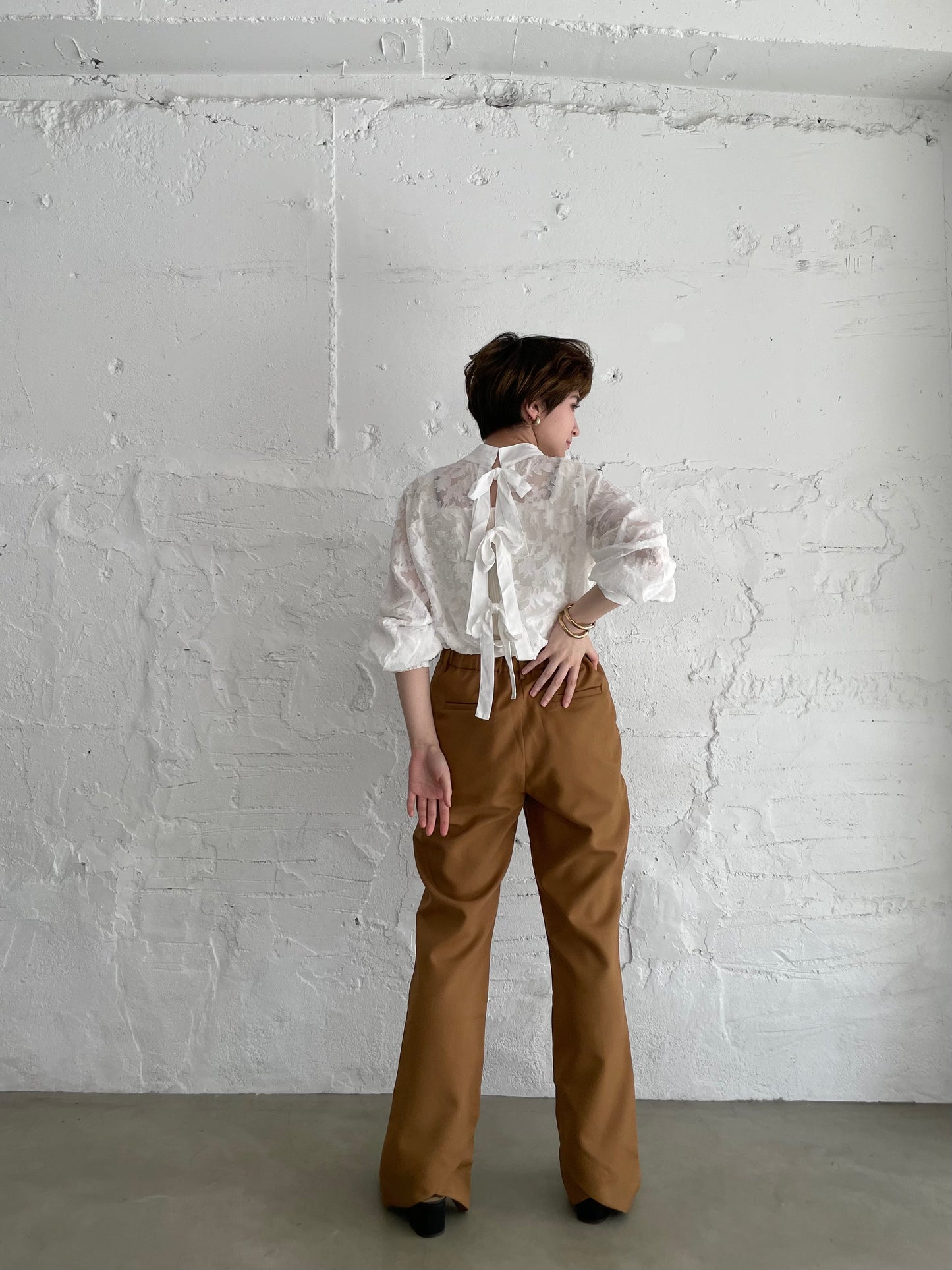SCALLOP SLIT FLARE PANTS