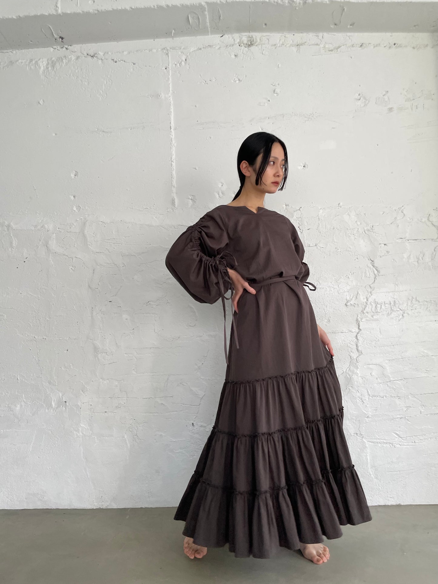 WASTEFOOD DYED TIERED DRESS