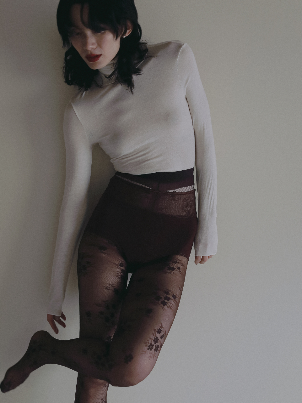 〈2026AW〉SHEER NET STRIPE PERIOD SHORTS