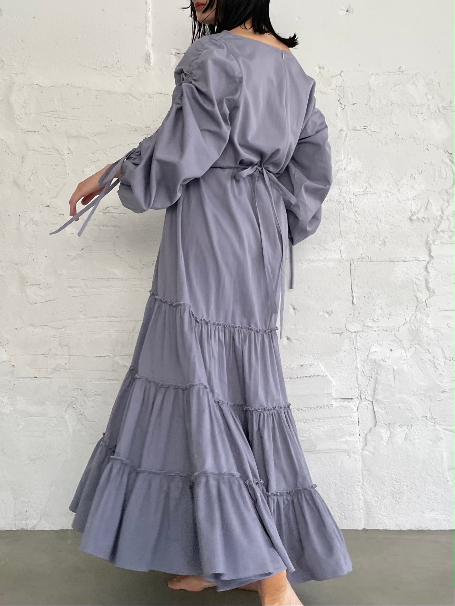 WASTEFOOD DYED TIERED DRESS